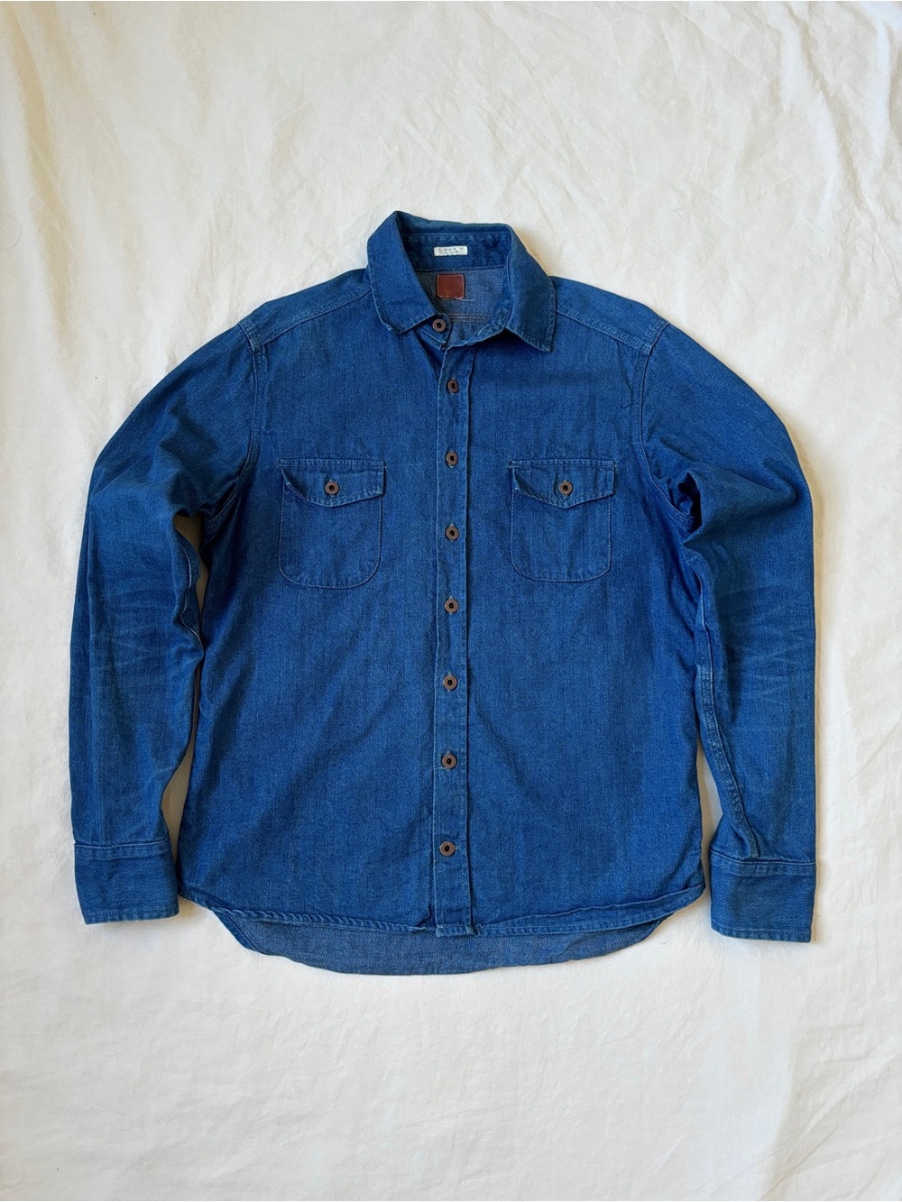 Taylor Stitch Blue Selvedge Denim Button-Up Shirt Size M